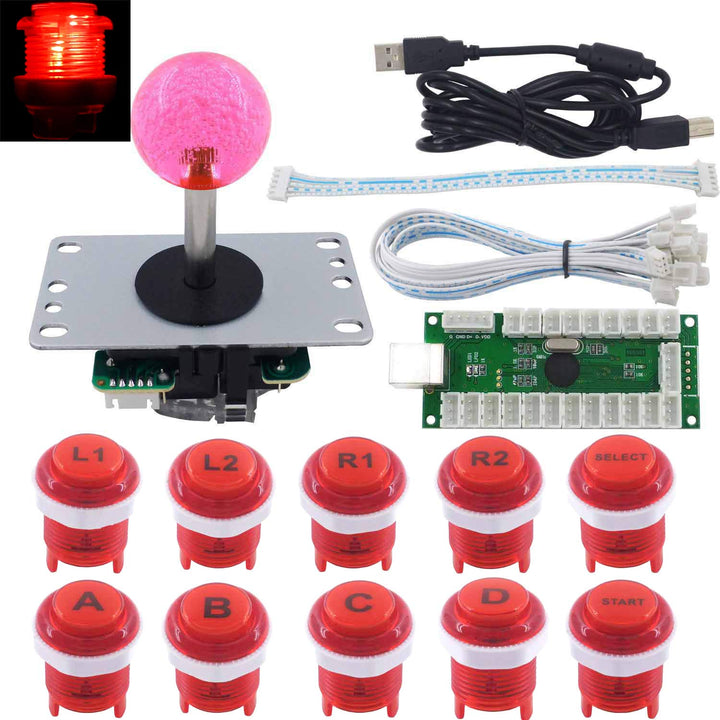 Arcade Game LED DIY Kit Mechanical Keyboard Switch LED Button PC MAME Retropie Arcade Joystick Contr