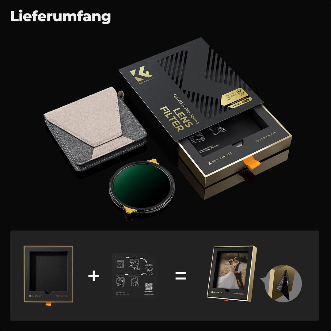 K&F Concept Nano-X PRO ND Filter 49mm Variabler Graufilter ND2-32& CPL 2 in 1 multifunktionaler Grau