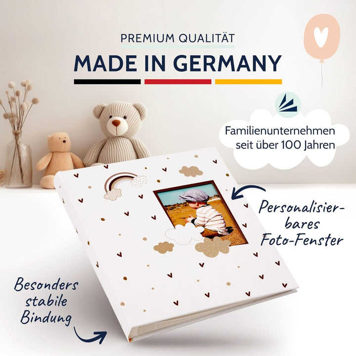 goldbuch Babyalbum Little Dream mit Ausstanzung für eigenes Bild, Leinenstruktur Fotoalbum, 58 weiss