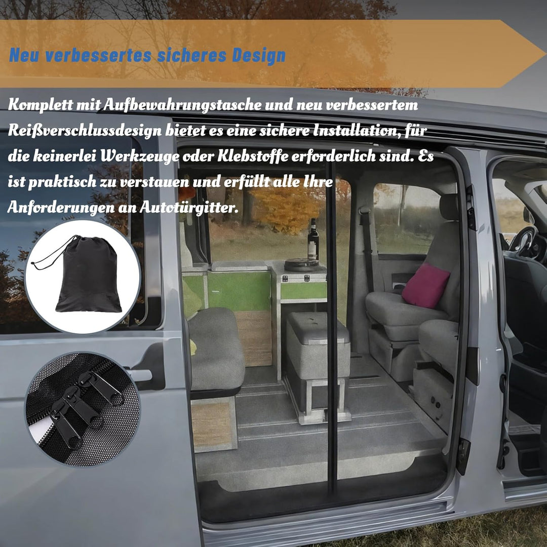 Moskitonetz Auto Kompatibel für VW T5 T6 T6.1 California, Insekten für Seitentür/Hintertür mit mitti
