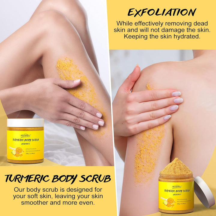 Körperpeeling mit Kurkuma Vitamin C, Peeling, entfernt abgestorbene Haut, verbessert dunkle Flecken,