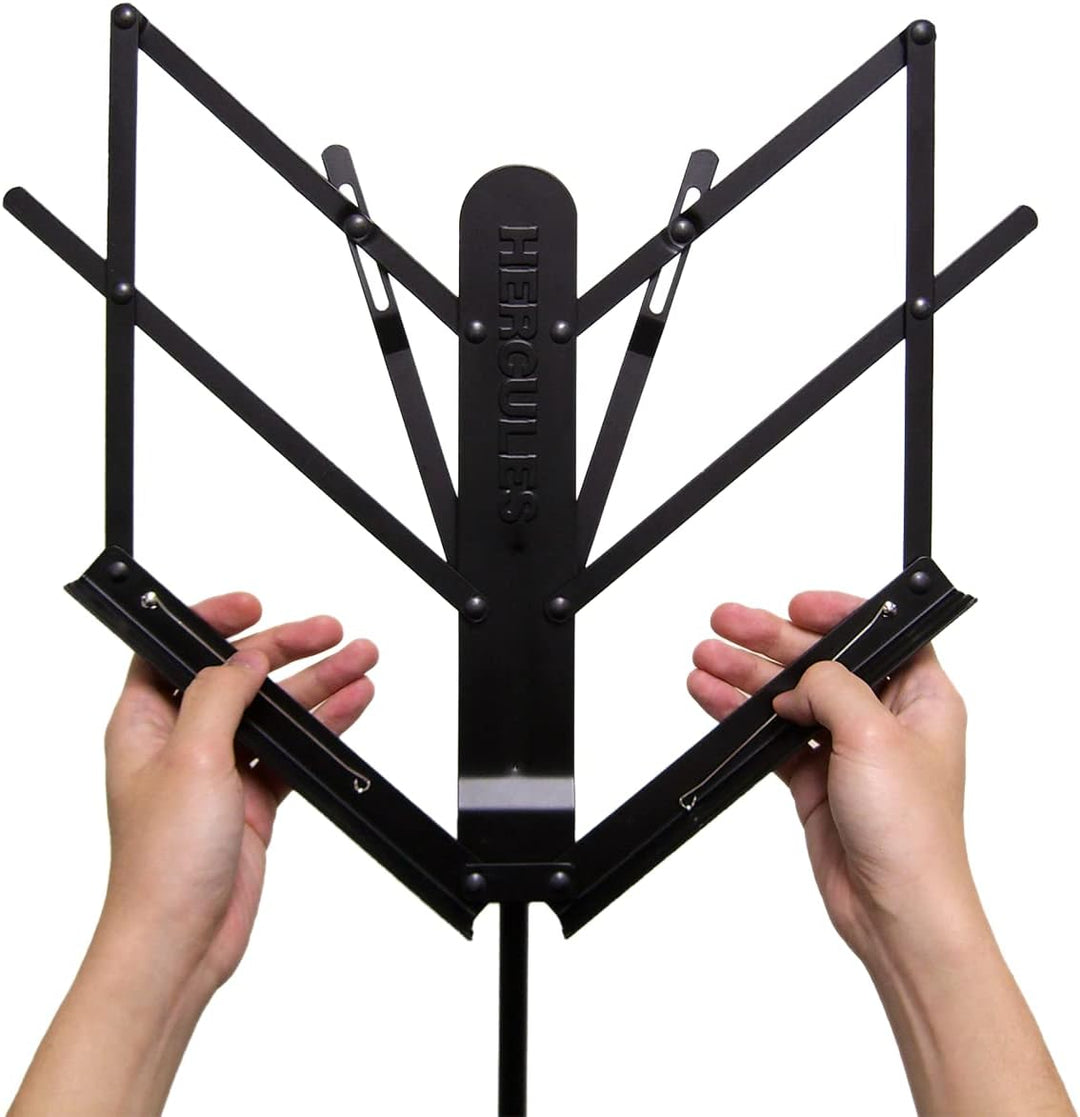 Hercules BS100B Music Stand with EZ Desk, Glide and Angle Roller