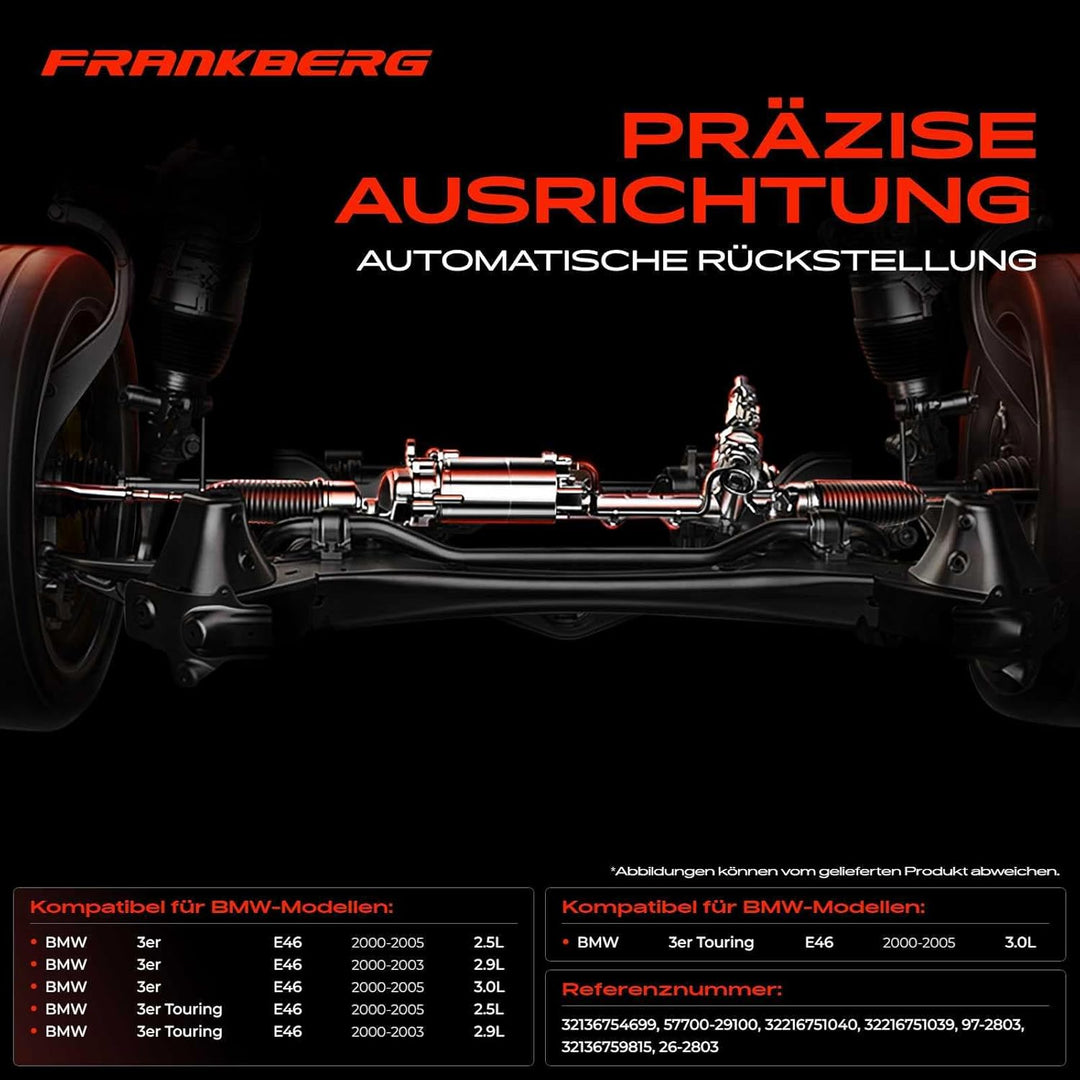 Frankberg Lenkgetriebe Servolenkgetriebe Hydraulisch für Linkslenker Kompatibel mit 3er E46 325 330