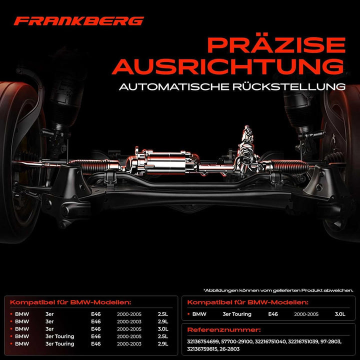 Frankberg Lenkgetriebe Servolenkgetriebe Hydraulisch für Linkslenker Kompatibel mit 3er E46 325 330