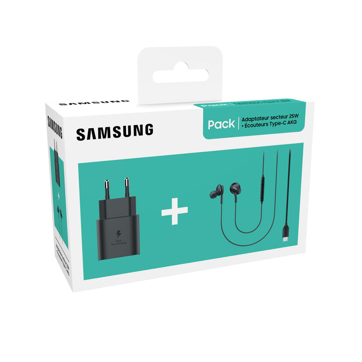 Samsung AKG In-Ear-Kopfhörer-Set Typ C + Schnellladekopf, Schwarz, In-Ear-Kopfhörer, kabelgebunden,