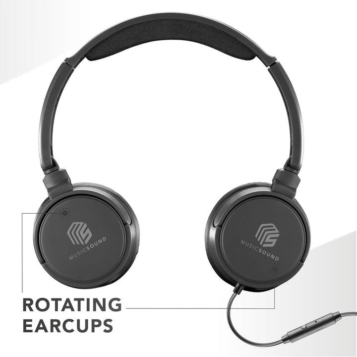 Music Sound | Bügelkopfhörer mit Kabel Over Ear Basic | On-Ear-Kopfhörer Faltbarer Kopfbügel mit 1,2