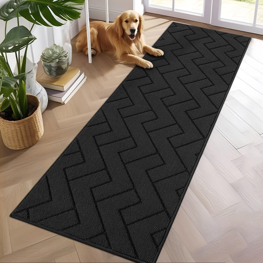 Fussmatte Innen und Aussen 60x180cm Waschbar Fussmatte,Wasserdicht Türmatte,Rutschfester Schmutzfäng