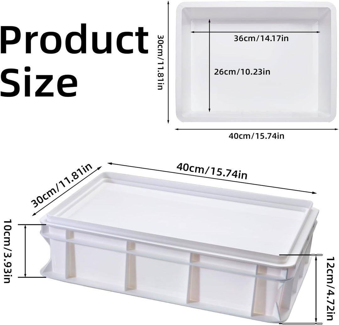 Teigkasten mit Deckel | Hefekiste Pizza und Brot | Lebensmittelbehälter für Teig | Gärbox | Teigbox