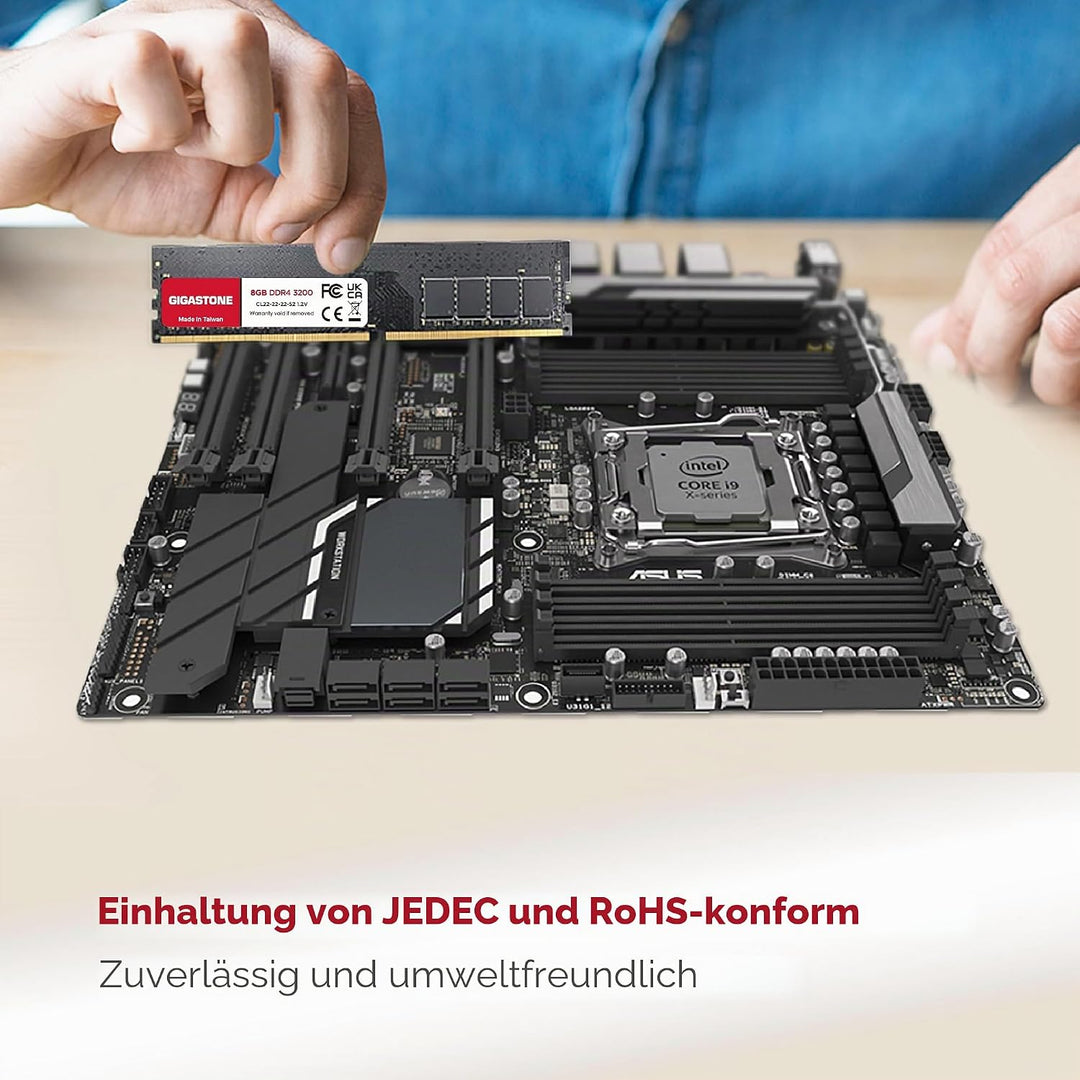 [DDR4 RAM] Gigastone Desktop RAM 32GB (4x8GB) DDR4 Ram 32GB DDR4-3200MHz PC4-25600 CL22 1.2V UDIMM 2