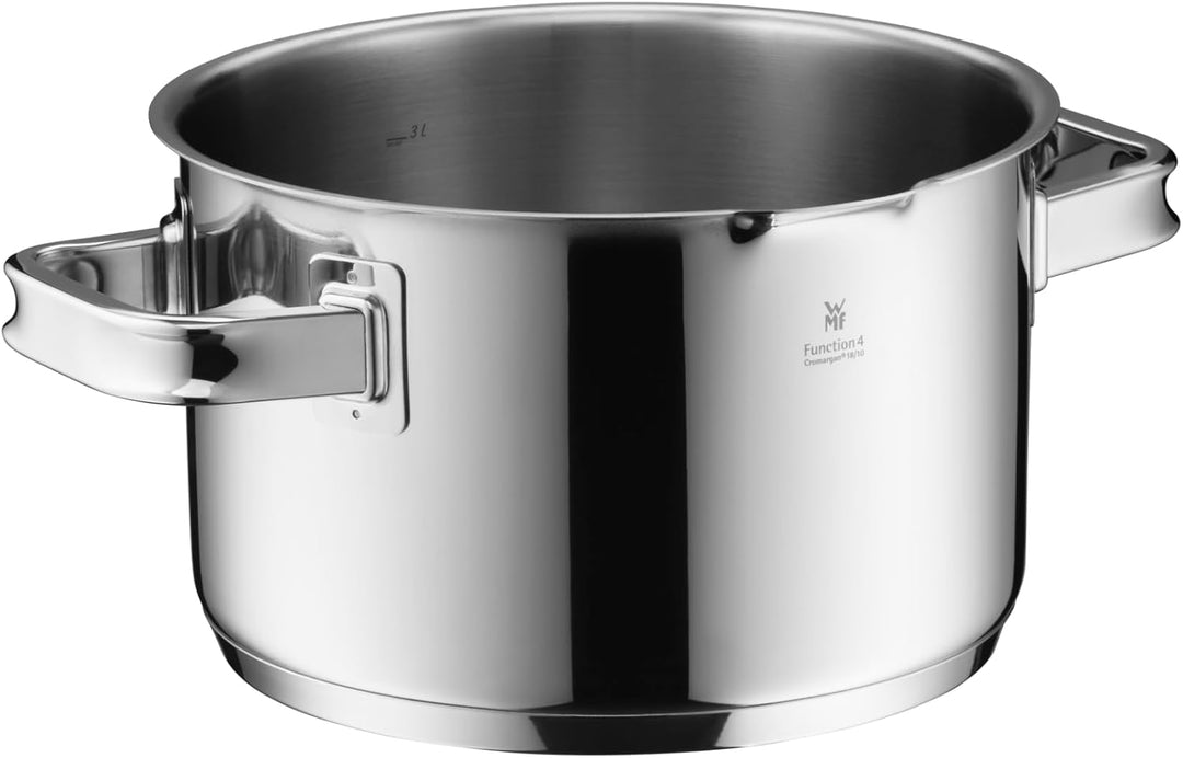 WMF Function 4 Advanced Kochtopf gross 20cm, Glasdeckel, Fleischtopf Induktion 3,4l, Cromargan Edels