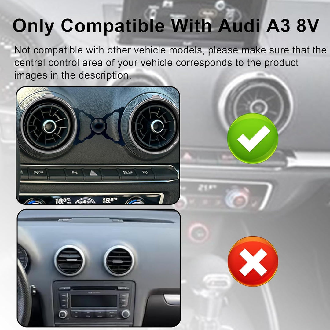 Magnetische Handyhalterung Kompatibel mit Audi A3 8V (2014-2019), für MagSafe Kfz-Zubehör Handy KFZ