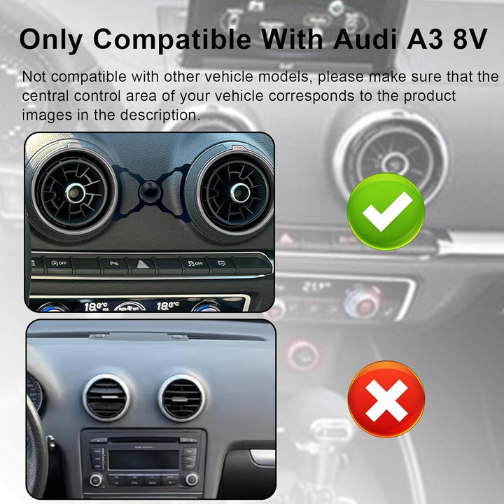 Magnetische Handyhalterung Kompatibel mit Audi A3 8V (2014-2019), für MagSafe Kfz-Zubehör Handy KFZ
