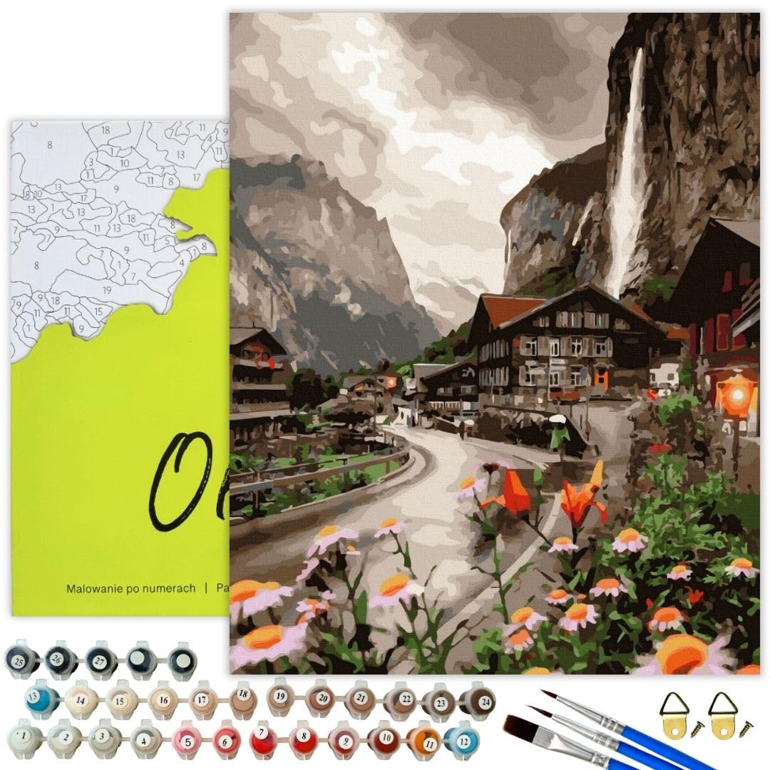 Oh Art! Malen Nach Zahlen Erwachsene Set Mit 3 Pinseln Und Acrylfarben Gemälde Acrylic Malerei DIY L