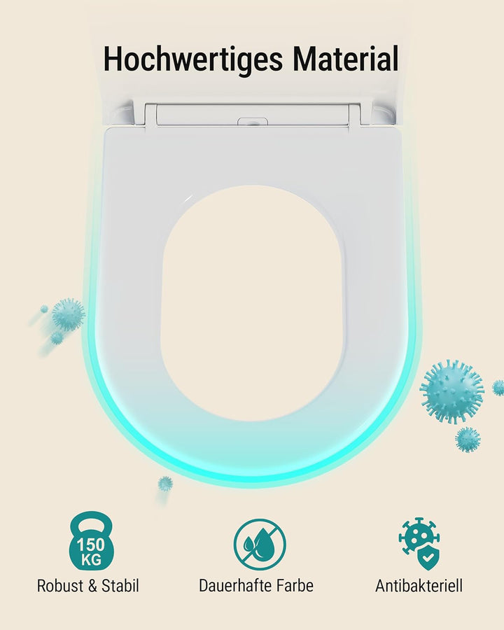 HySail Hochwertiger Toilettendeckel mit Absenkautomatik, Schnellverschluss und Hygienischer Oberfläc