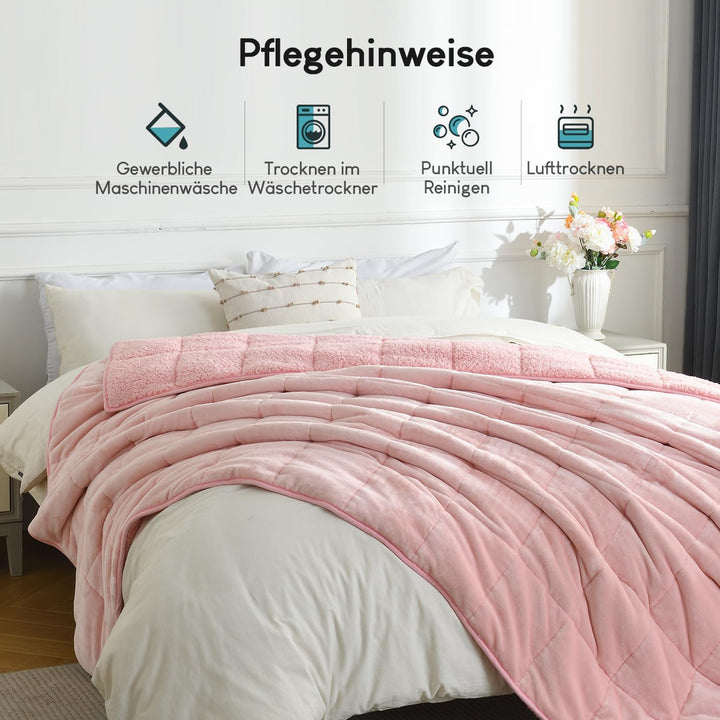 Cottonblue Gewichtsdecke 120x180cm 5.5kg- Sherpa Fleece Entspannungsdecke Erwachsene Zur Verbesserun