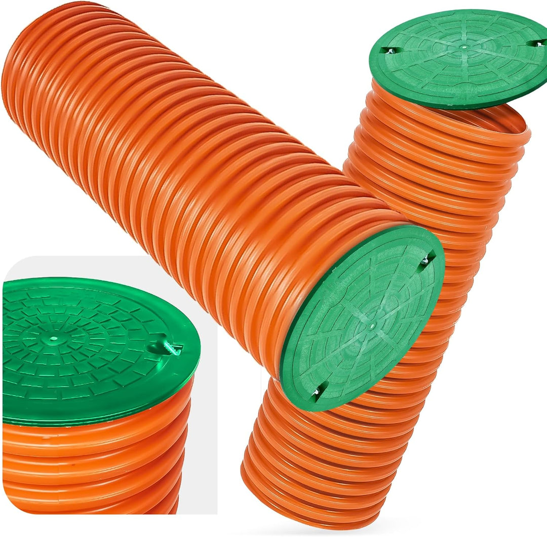 Millto™ Steigrohr mit Abdeckung Deckel 100cm 315 mm Schachtrohr Wellrohr Kanalschacht Kanalrohr Scha