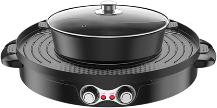 2200W Hot Pot BBQ mit Grill, 2 In 1 Grill Elektrischer Hot Pot, Rauchfreier Geteilter Shabu-Grilltop