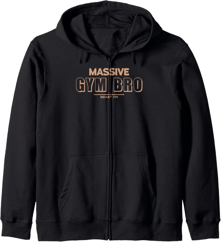Massive Gym Bro Beige Workout Gym Fitness Motivation Sprüche Kapuzenjacke