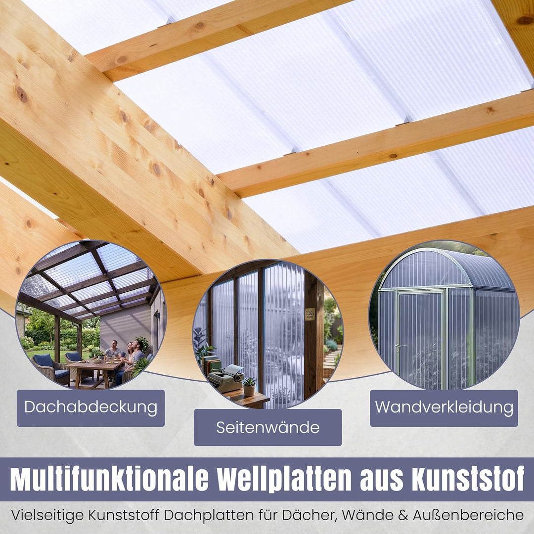 LP Projekt Wellplatten | Robuste &amp; wetterfest Wellplatten Dach Kunststoff für Garten &amp; Terrasse | St