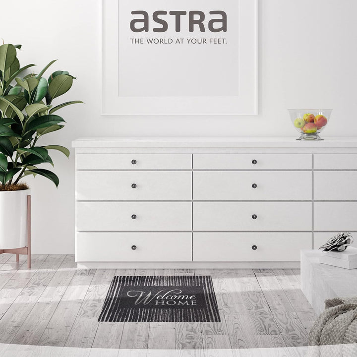Astra rutschfeste Sauberlaufmatte innen - Linien grau 50 x 70 cm - Wohnraum Fussmatte Design - Extre