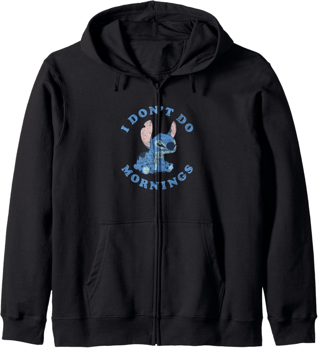 Disney Lilo & Stitch Distressed Stitch I Don't Do Mornings! Kapuzenjacke