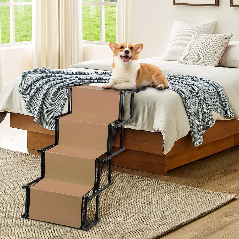 OHMG Zusammenklappbare und verstellbare Rampe für grosse und kleine Hunde, Leiter für Haustiere, Ram