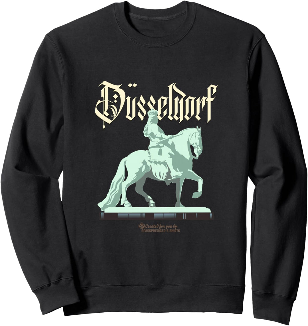 Düsseldorf Wahrzeichen Jan Wellem Schriftzug Düsseldorf Sweatshirt