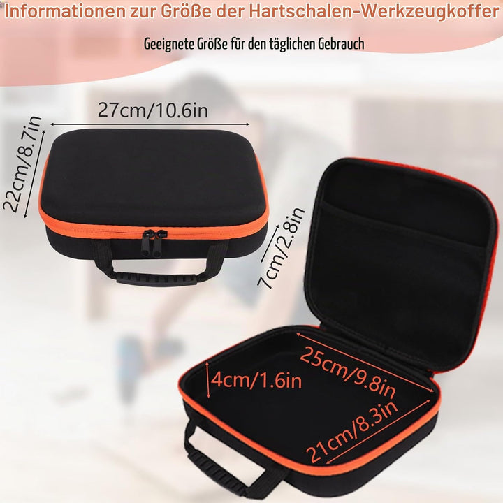 GAESHOW Werkzeugtasche Schwarz EVA Hartschale Wasserdicht Mutispandex Hardware Werkzeug Aufbewahrung