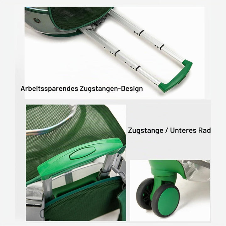 Tragbarer Haustier-Trolley-Koffer, transparente Katzen- und Hundetrage mit Belüftungslöchern und lei