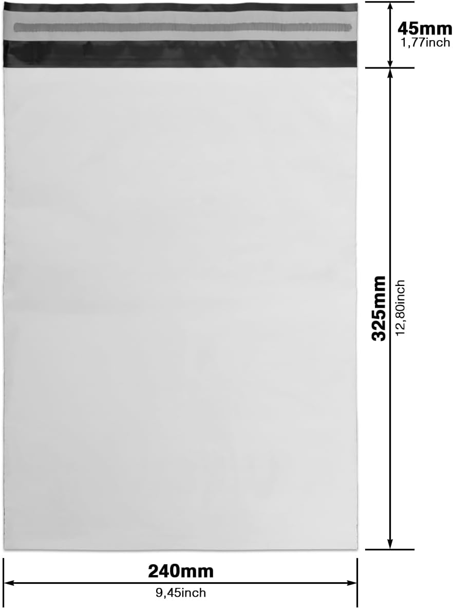 verpacking Versandbeutel 240x325 mm Weiss/Schwarz [Grösse und Stückzahl wählbar] Blickdicht Coex Ver