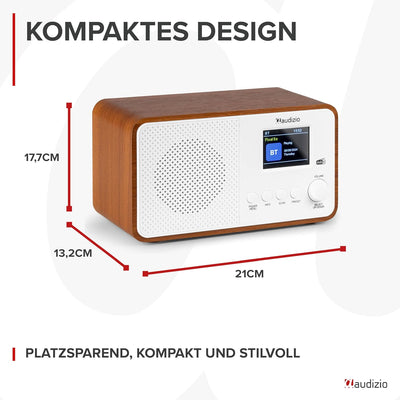 Audizio Avio - Kompaktes DAB Plus Radio mit Bluetooth, Digitalradio, FM & UKW, AUX, 30 Watt Lautspre