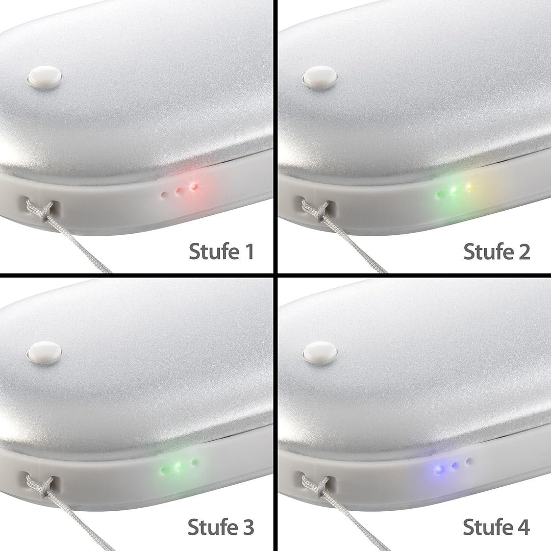 PEARL Taschenwärmer aufladbar: 2er-Set 2in1-Powerbanks mit Handwärmer, 4.000 mAh, 3 Temperaturstufen