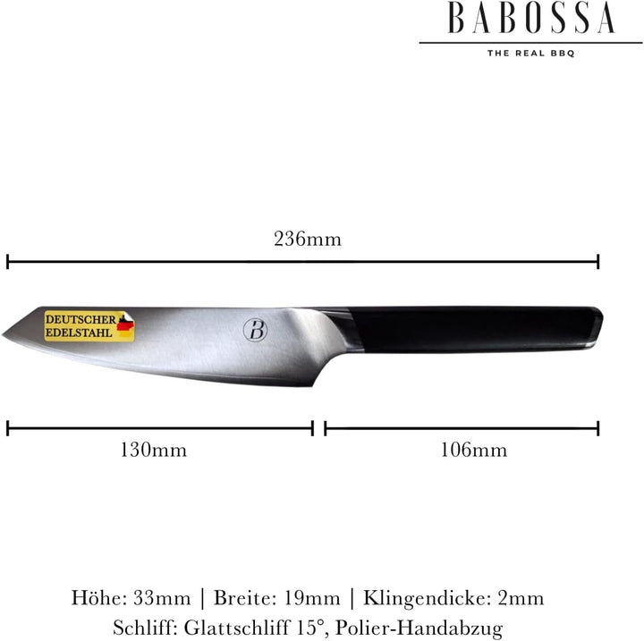 BABOSSA® Original Allzweckmesser | Ultra scharfes Allzweckmesser | Klingenlänge 13cm | 3 lagiger Spe