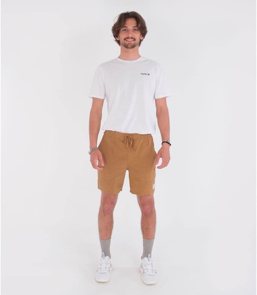 Hurley Herren Bermuda Shorts Baja Linen Volley 17' S Goldene Doodle, S Goldene Doodle