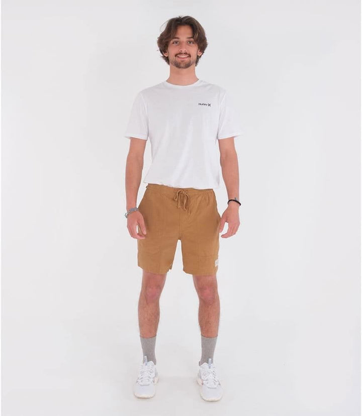 Hurley Herren Bermuda Shorts Baja Linen Volley 17' S Goldene Doodle, S Goldene Doodle