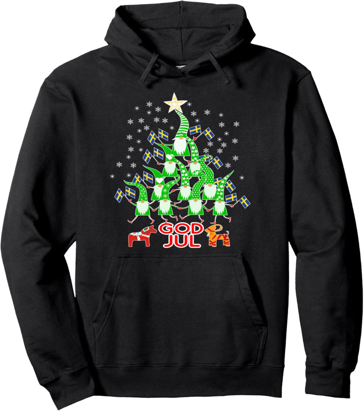 Frohe Weihnachten Weihnachtsbaum Santa Santa Dala Pferd Pullover Hoodie