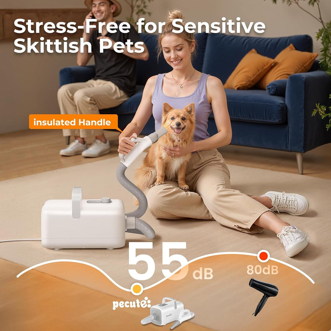 pecute Hundefön Hundetrockner, Haartrockner Blower mit Einstellbarer Temperatur & Geschwindigkeit, H