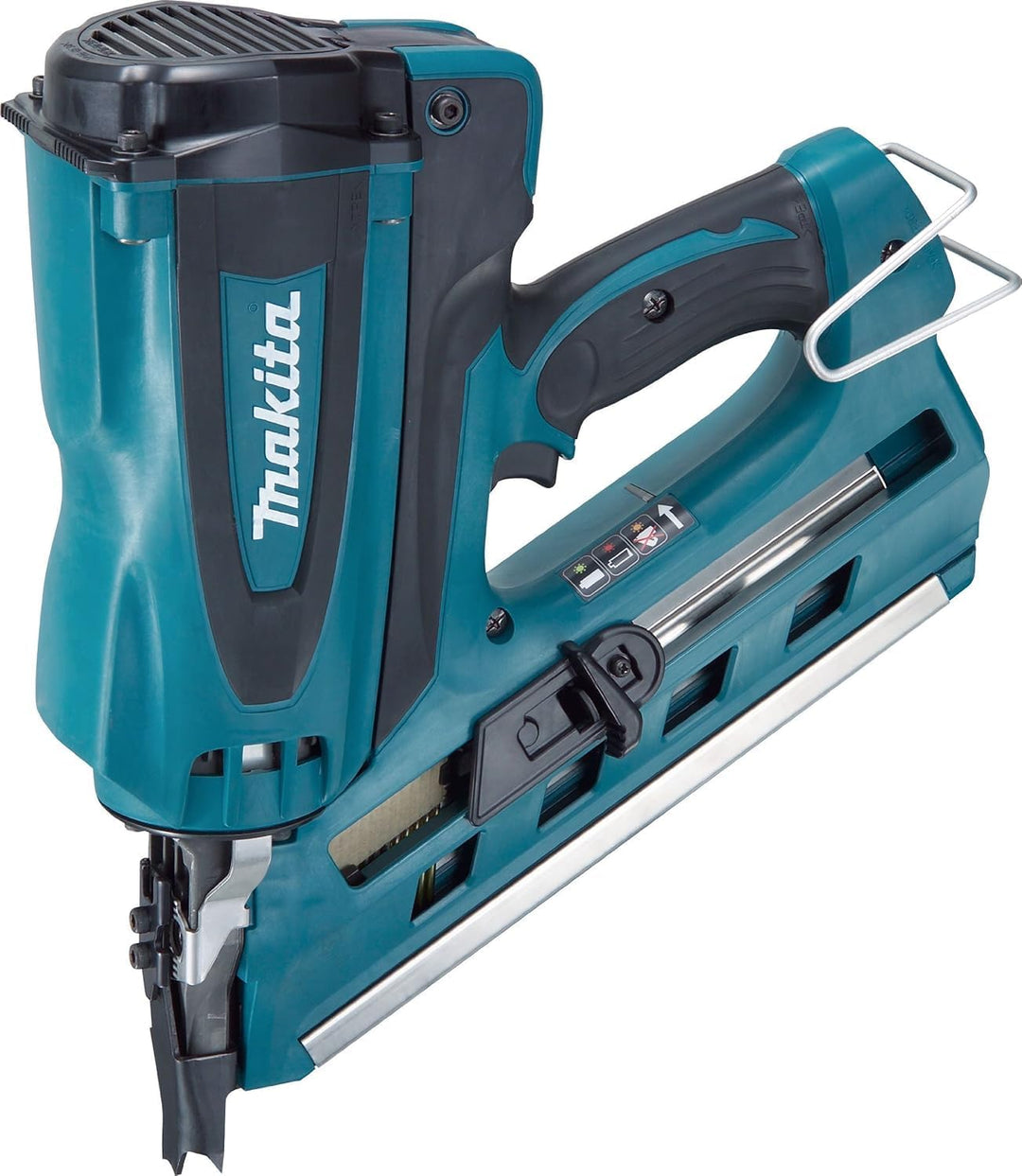 Makita GN900SE Akku-Gasnagler 7,2 V, Schwarz, Blau, Petrol & Tacwise 1124 Streifennägel Ring Verzink