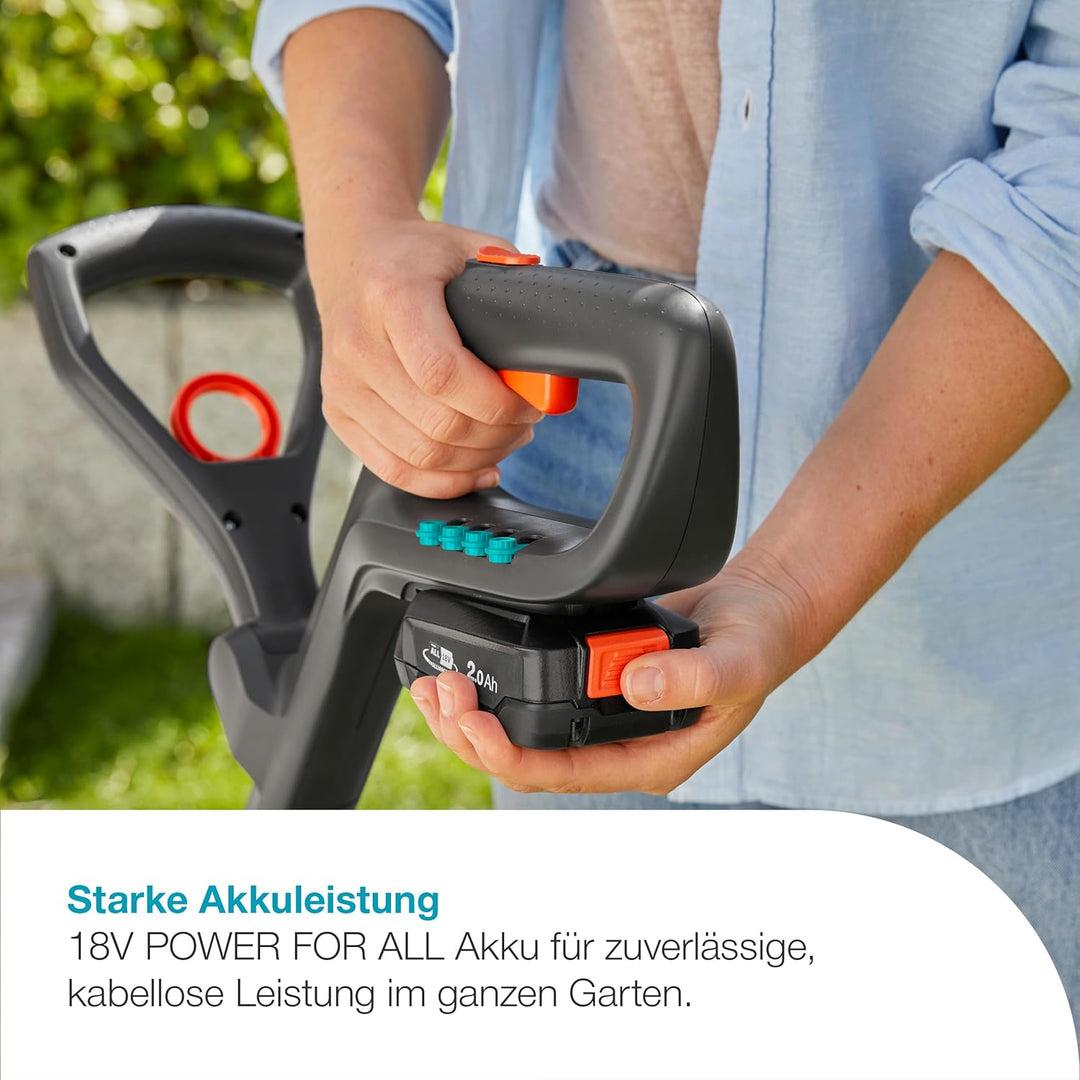 Gardena Akku-Trimmer EasyCut 23/18V P4A ohne Akku: Rasentrimmer mit 230 mm Schnittkreis, verstellbar