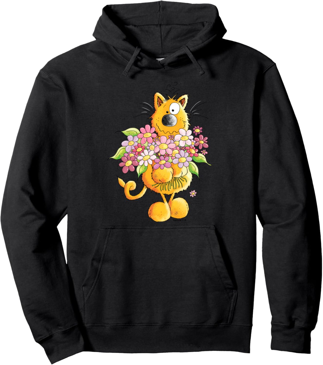 Katze Mit Blumen I Glückwunsch Katze I Baumenstrauss Pullover Hoodie