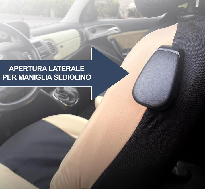 Auto Accessori Lupex - Sitzbezüge für Autositz, kompatibel Autositzbezüge für Cinquecento 500, Schwa