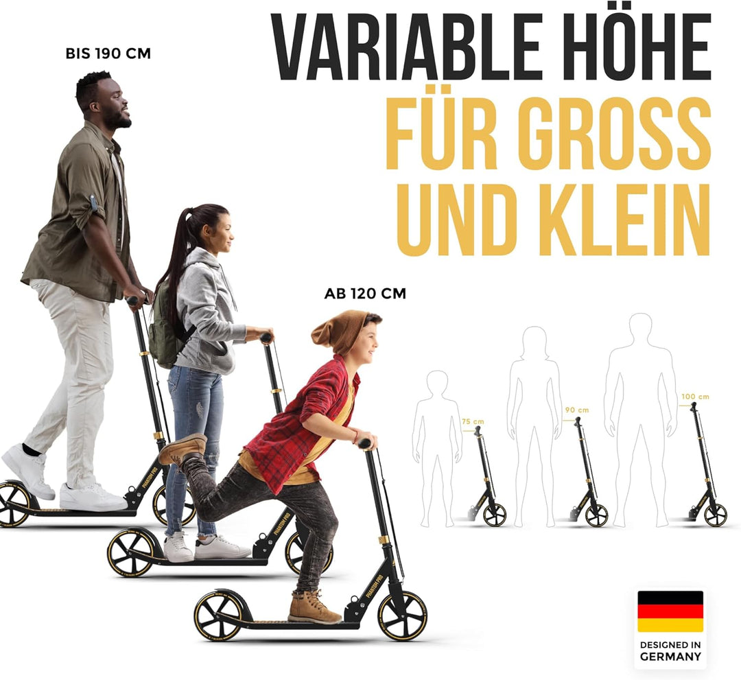 Apollo Phantom Pro City Scooter - XXL-Räder, faltbar, höhenverstellbar, Tretroller für Erwachsene, K