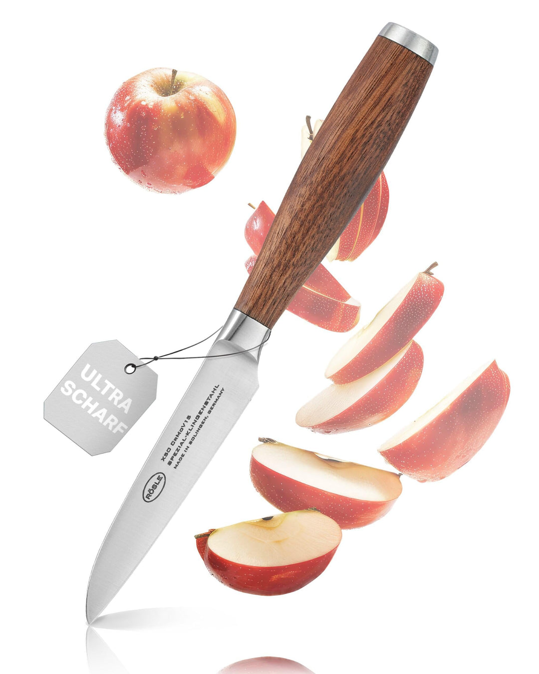 RÖSLE Gemüsemesser Masterclass, Hochwertiges Küchenmesser zum Zerkleinern von Obst und Gemüse, Made