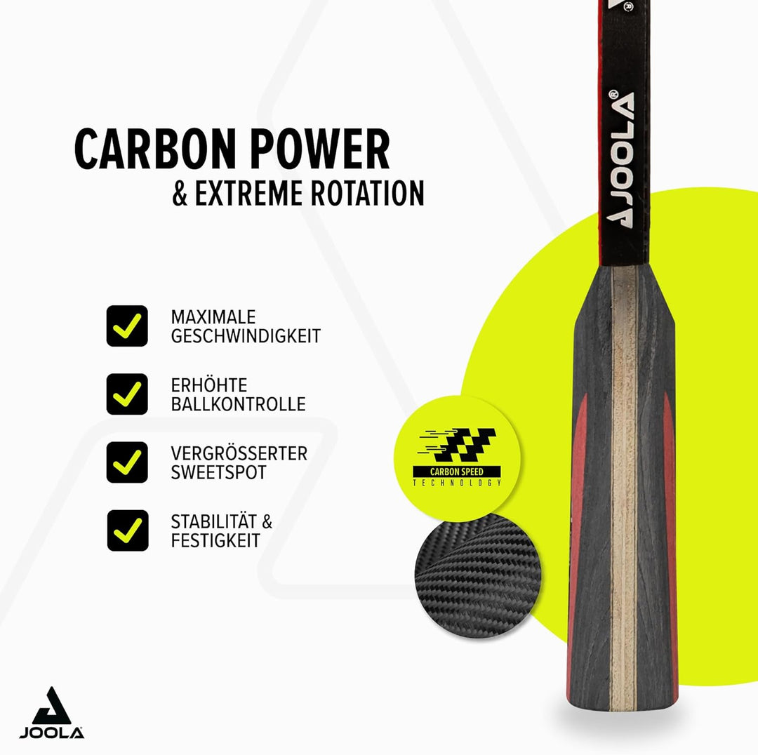 JOOLA Tischtennisschläger CARBON CONTROL für fortgeschrittene Spieler, Tischtennisset CARBON SPEED,