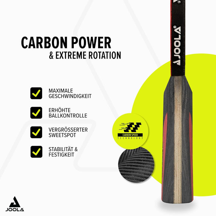 JOOLA Tischtennisschläger CARBON CONTROL für fortgeschrittene Spieler, Tischtennisset CARBON SPEED,