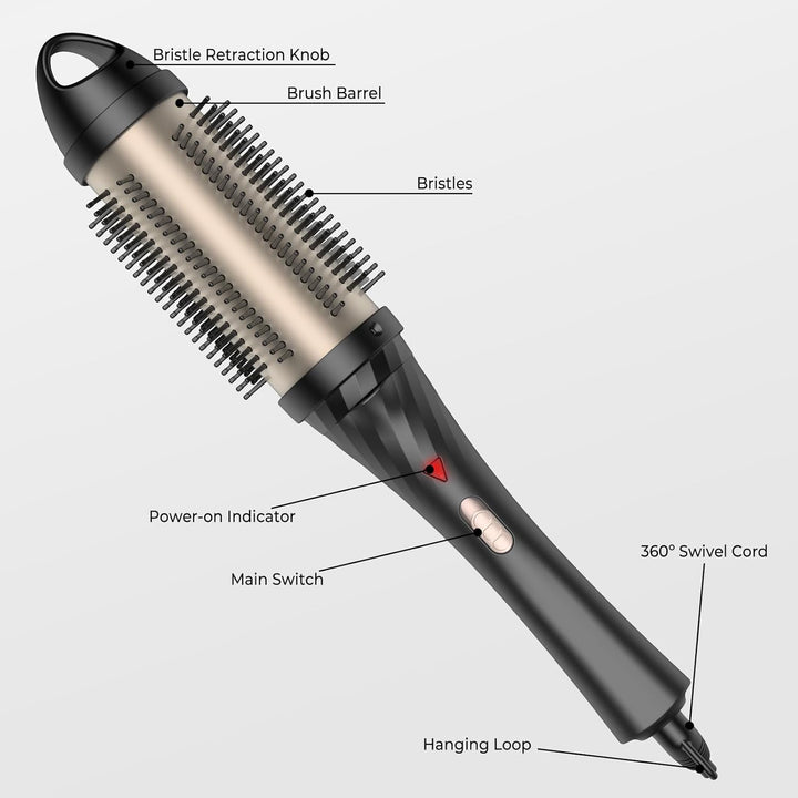 Hot Brush Rundbürste,Thermal Brush,45 mm Thermo Brush, 3 in 1 Stylingbürsten mit Lockenbürste, Hot b