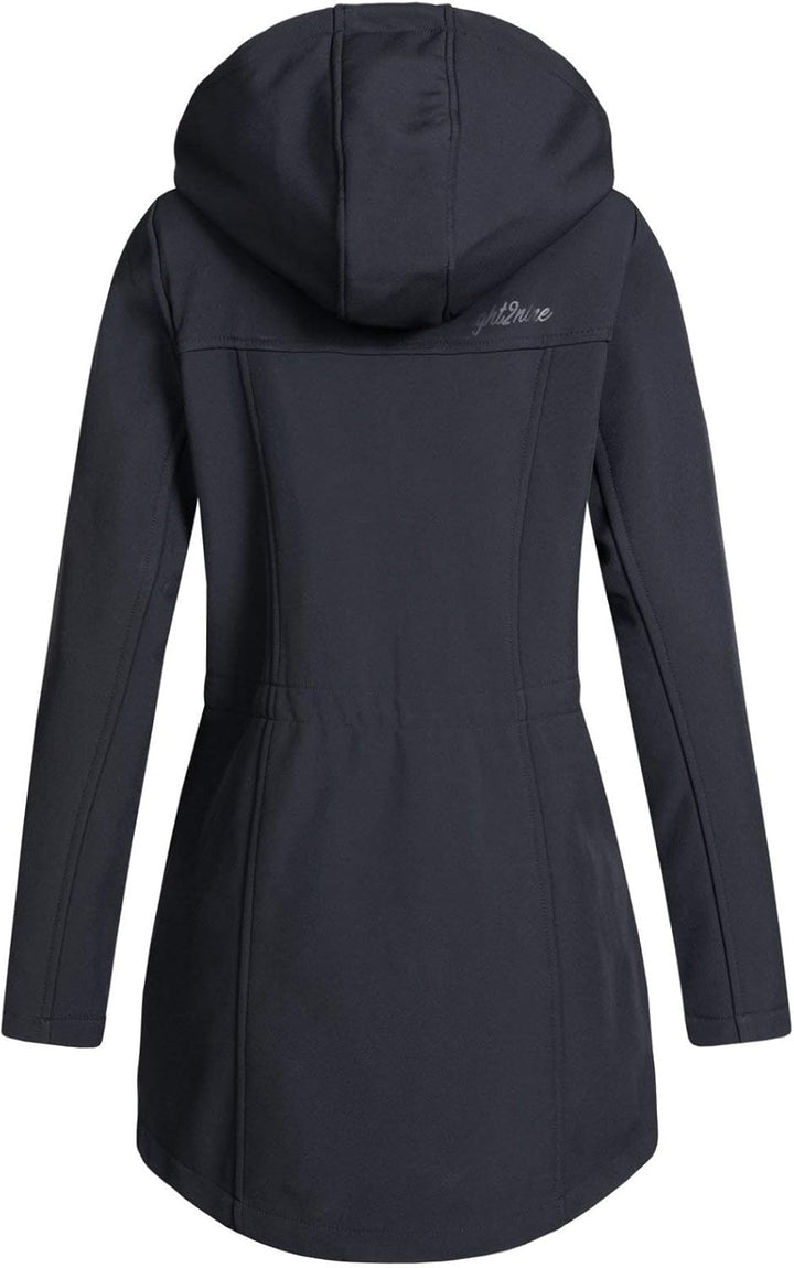 Eight2Nine Damen Softshelljacke LETN-041 Kurzmantel mit Kapuze, Night Navy