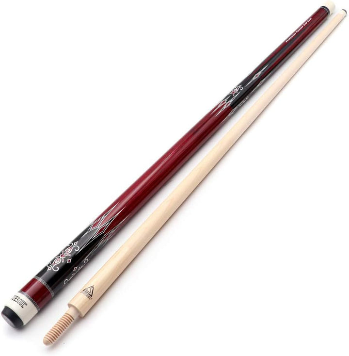 CUESOUL 3 Kissen Carom Billard Queue 56 Zoll Gewicht 18 Unzen, Holzverbindungssystem rot, rot