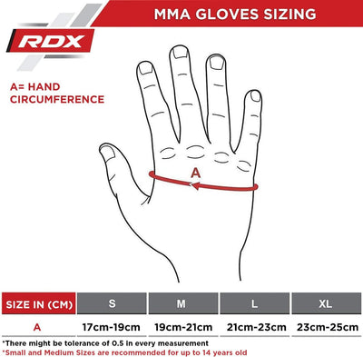 RDX MMA Handschuhe Schwarz Profi Training, Maya Hide Leder, Grappling Sparring Kampfsport Kickboxen