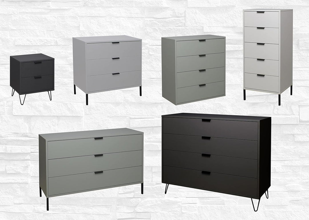 Bonnie/KO_04-119 Kreidegrau matt Lack Schubladenkommode Kommode Sideboard ca. 119 x 87 x 45 cm
